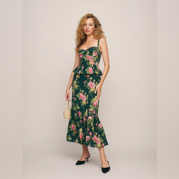 NWT Reformation Felda Dress Belvedere Green Floral sz4 - Picture 4 of 13